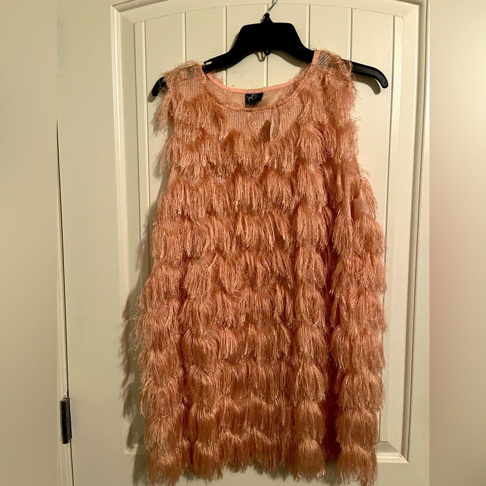 Pink Feather like blouse